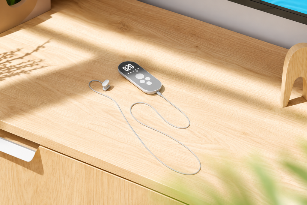 Nurosym vagus nerve stimulator used for sleep, stress management, and recovery support